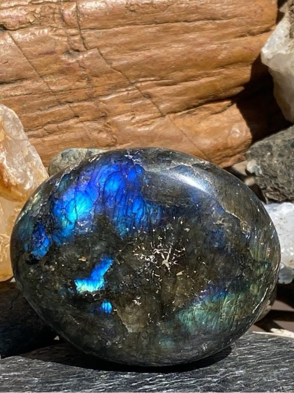 Labradorite Polished Palm Stone - Blue Flash